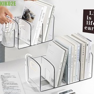 KIKO2E Handle Bookends, Transparent Save Space Divider Book Stand, Desktop Organizer Durable Simple 