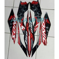 Striping honda sonic 150r 2019 2020 2021 2022 se hitam doff