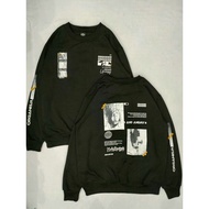 Dobujack Organism Black crewneck sweater/dobujack crewneck sweater/modern crewneck sweater/ crewneck