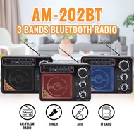 KUKU Rechargeable BLUETOOTH AM/FM Radio with USB/SD/TF MP3 Player Am202BT