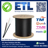 [1KM] 4-Core IB Outdoor Fiber Drop Cable - Single Mode High Tensile (Unifi/Maxis/TIME)
