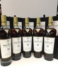 【出售】（2018-2019-2020-2021-2022）麥卡倫Macallan 18 Years Sherry Oak Scotch Whisky 700ml香港版