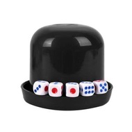 [黑色] 塑料子母骰盅 骰子骰盅 吸塑附骰盅 含5粒骰子骰盅 [平行進口] [6件販量裝]