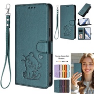 PU Leather Wallet Phone Case For Samsung Galaxy S25 S24 S22 Ultra Plus FE Edge Flip Cover With Card 