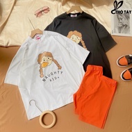 Tho TAY RABBIT outfit set with girl's print S275C19