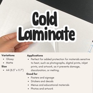 [SG 🇸🇬] Cold Laminate Sheet Self-Adhesive Transparent Laminating Sheet A4 10 sheets