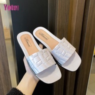 YOTO Korean Flat Slippers Indoor Outdoor for Women Comfortable Flat Sandals Shoes