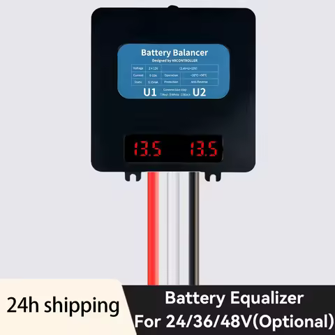 LED Display 0~10A Battery Balancer Equalizes 10~15V For 2X12V Lifepo4 GEL Lithium GEL Battery 24V So