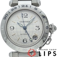 卡地亞 Pasha C Meridian GMT 腕錶 W31029M7，附原廠盒、保固卡，不鏽鋼材質，男士腕錶，銀色，拋光處理，成色極佳 [二手]