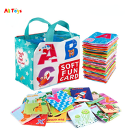 AliToys ตัวอักษรแฟลชการ์ดของเล่นเพื่อการศึกษาชุด0-12เดือนเด็กการเรียนรู้ภาษาQuietหนังสือผ้าFirstเด็ก