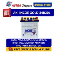 Aki INCOE Mobil Agya Ayla Calya Sigra INCOE Gold 34B20L (35 Ah)