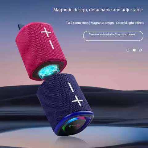 Cyboris S18 Magnetic Suction 2-in-1 Bluetooth Speaker Portable Boombox with Colorful Light HIFI Subw
