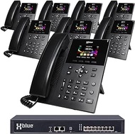 XBLUE QB2 System Bundle with 8 IP5g IP Phones Including Auto Attendant, Voicemail, Cell &amp; Remote Phone Extensions &amp; Call Recording