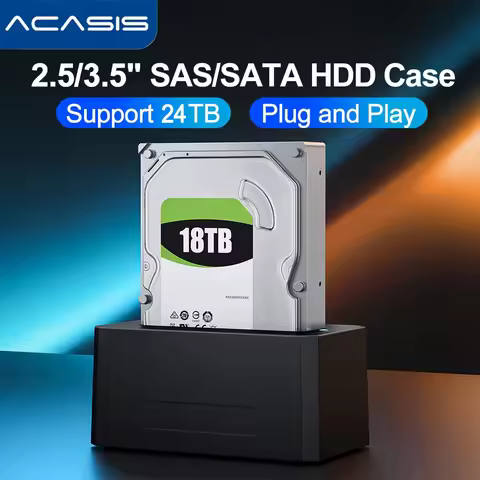 Acasis SAS/SATA 2.5/3.5 Inch Hard Drive Docking Station 5Gbps with UASP 24TB Capacity SATA to USB 3.