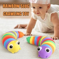Rainbow Slug Crawling Toy Finger Slug ToyFinger Spinning Snail Plastic Decompression Slug