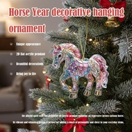 2d Acrylic Horse Pendant Backpack Charm Car Rearview New Hanging Ornament Christmas Decoration O1v7