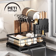 Peti Storage Rak Pinggan Spice & Dish Rack Rak Dapur Kitchen Dish Drying Rack Dish Drainer Plate Rac