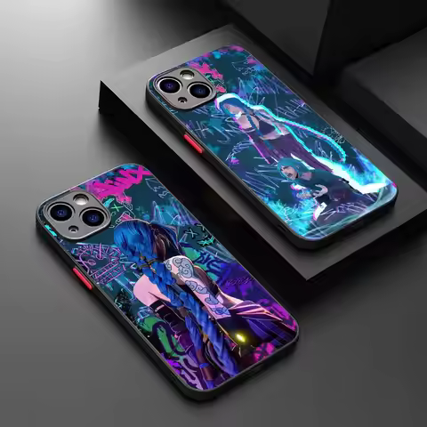 Graffiti Arcane Jinxs Phone Case for iPhone 14 11 12 13 Mini Pro Max 8 7 Plus X XR XS MAX Translucen