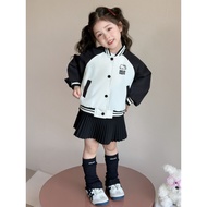 Jacket baseball uniform for girls, new early fall children's jacket, cat girl jacket, casual autumn 