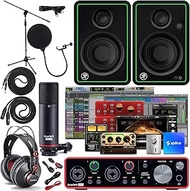 Focusrite Scarlett 2i2 Studio 3rd Gen USB Audio Interface and Recording Bundle with Monitors, Boom M