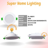DOWNLIGHT DL 688 ROUND AND SQUARE 5W-18W - 9 WATT SQUARE, WHITE (SHL)