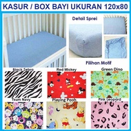 BABY BOX BED SHEET WITH MOTIF size 120x80cm baby cot bedsheet