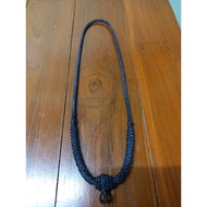 No.1 Black Braided Candle Rope Necklace 2 Rings Front And Back Length 25 Inches