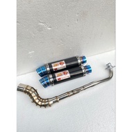 REDLEO EXZOS RL BLACK COATING EXHAUST IN 50MM FOR ALL MOTORCYCLES, JUPITER VEGA SUPRA REVO SMASH KHA