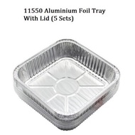 5 Sets 11550 Aluminium Foil Tray With Lid / Aluminium Tray / Foil Container / Bekas Aluminium