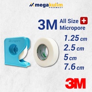 3M Micropore Surgical Tape (1.25cm / 2.5cm / 5cm / 7.6cm) With / Without Dispenser 9.1M/Roll
