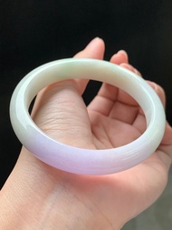 冰種 天然翡翠 緬甸 A玉 玉鐲 • 糯冰種紫黃翡翠福鐲
