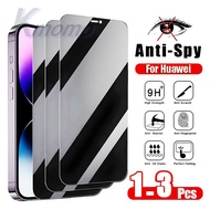 1-3Pcs Anti-Spy Privacy 9D Full Cover Tempered Glass Huawei P50 P50e P40 P30 Lite P20 Pro Mate 10 20