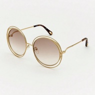 [CHLOÉ Official] กรอบโลหะกลม CE 114SC-722-C0 แว่นกันแดดผู้หญิง สไตล์เรโทร เลนส์น้ำตาลเฉดสี การป้องกั