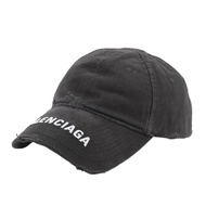 BALENCIAGA Logo 刺繡仿舊帽子/老帽（黑色） S_廠商直送