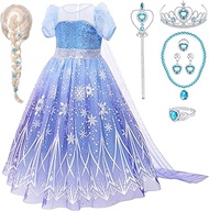 Latocos Frozen Elsa Dress Costume for Girls Kids Toddlers Princess Dress Up Cloths for Little Girls Birthday Halloween Gifts