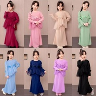 Baju Kurung Moden Budak Perempuan Fashion Bunga Set Budak 2023