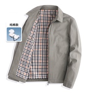 100% Pure Cotton High-end Business Middle-aged And Elderly Dad Autumn Jacket Men's Lapel Jacket Spr