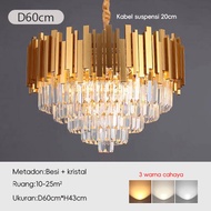 Ruang tamu modern lampu gantung aula restoran lampu bulat kristal LED lampu langit-langit lampu deko