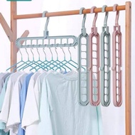 9-step space-saving clothes hanger