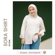 KEMEJA (READY To SEND) SORA SHIRT BEIGE SIZE L by GIYOMI | Giyomi's RECENT EMBROIDERED SHIRT