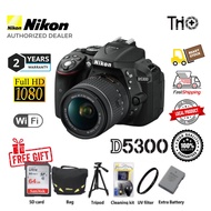 Nikon D5300 DSLR with 18-55mm VR II Compact Lens Kit - Black (24.2 MP) 3.2 inch LCD (2 Years Warrant