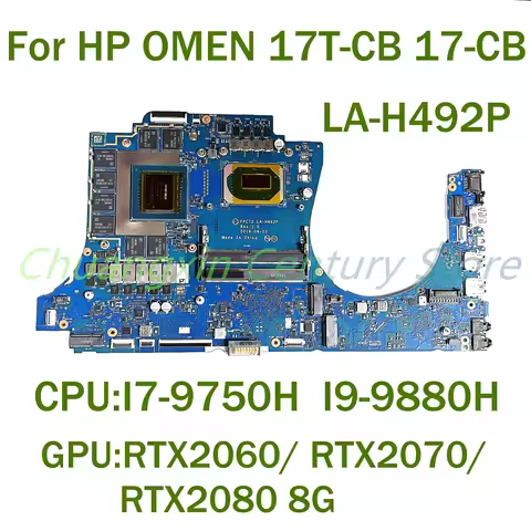 LA-H492P motherboard for HP OMEN 17T-CB 17-CB Laptop with CPU: I7-9750H I9-9880H GPU: RTX2060 6G/RTX