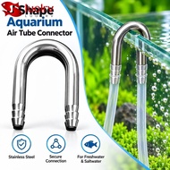 LUOLRV Aquarium Airline Connector, 4-5mm Tube Stainless Steel Air Tube Connector,  U Shape Diffuser 