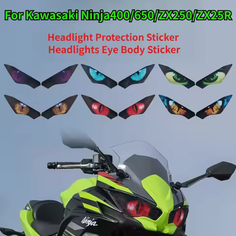 For Kawasaki Ninja400/650/ZX250/ZX25R, Motorcycle Headlight Protection Sticker, Headlights Eye Body,