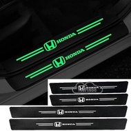 Carbon Fiber Car Door Sill Protector Sticker Luminous Car Door Trunk Bumper Threshold Plate Waterproof Anti Scratch For Honda Civic Accord HRV CRV BRV Jazz City Fit Odyssey Acura Crosstour Shuttle Insight Passport