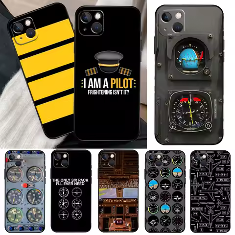 Aviation Aeroplane Pilot Cockpit Phone Case For iPhone 11 12 13 14 15 16 Pro XS Max Mini Cover For i
