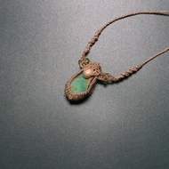 澳洲綠玉髓蛋白石橄欖石蠟線編織項鍊