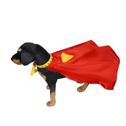 Red Krypto Cosplay Cloak Superdog Krypto Costume Cape Printed Dog Tag Full Set Pet Clothes Custom Ma