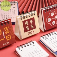 uloveremn 2023-2024 Simple Style Portable Mini Calendar Creative Coil Desk Calendar Daily Planner Agenda Organizer Office Cute School Office Stationery SG