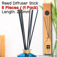 Biolife 8 Pieces 240mm Reed Diffuser Stick Black Colour Essential Oil, Eco-Friendly, Safe And Non-Toxic Reed-Stick